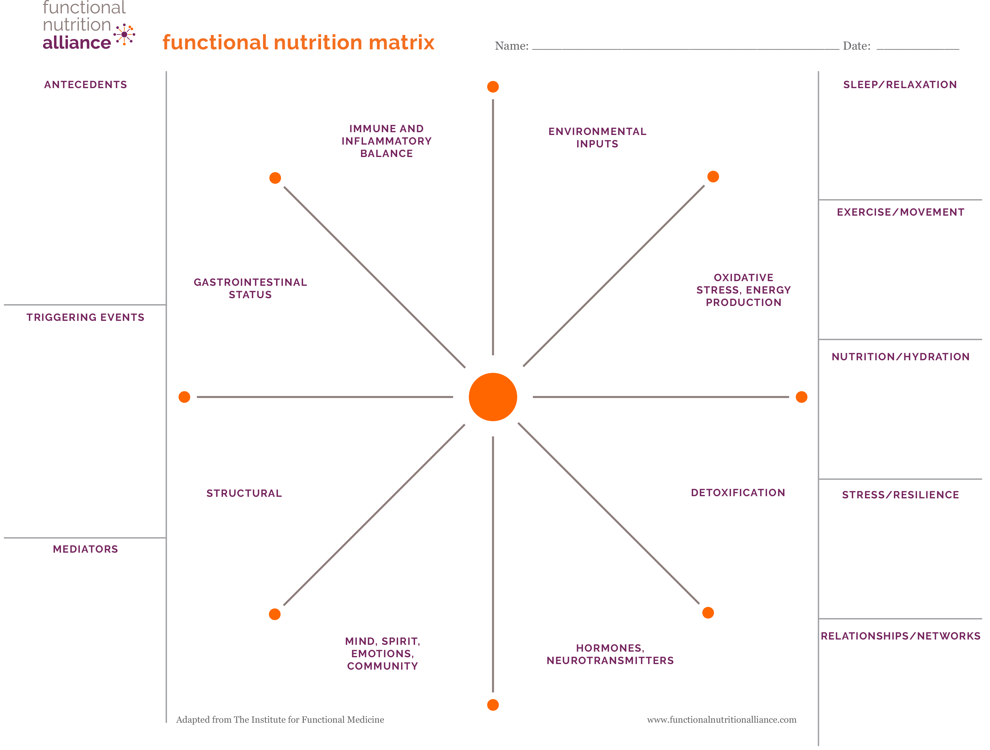 The functional nutrition matrix by Andrea Nakayama